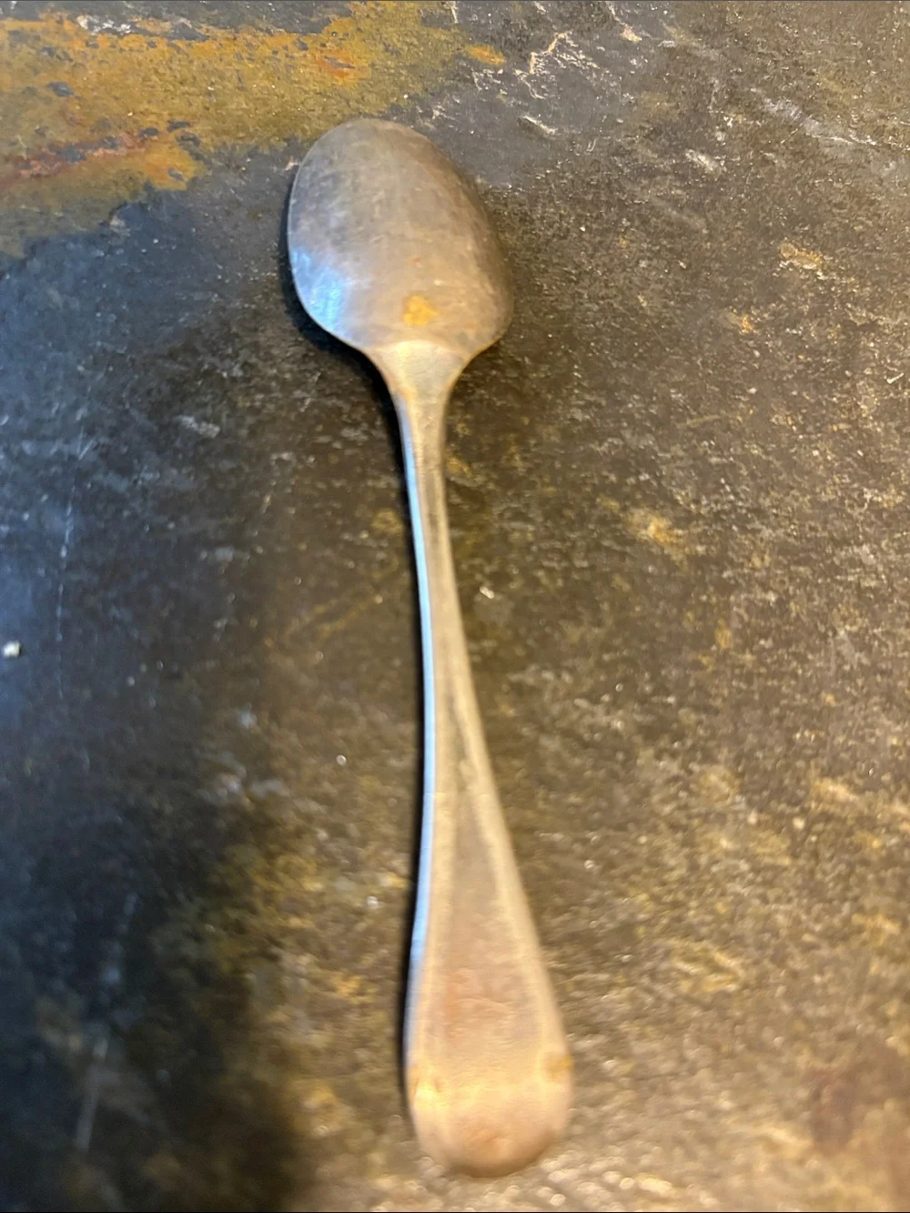 Beaded Edge Stainless Spoon and Silver Tone Spoon